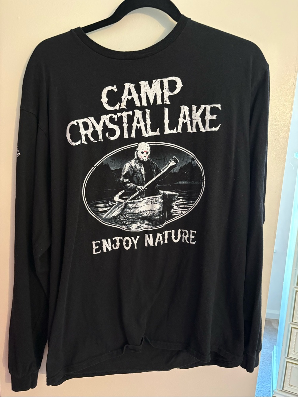 Camp Crystal Lake "Enjoy Nature" Black Graphic Long Sleeve Tee